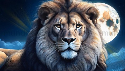 Moon and Lion Ilustration