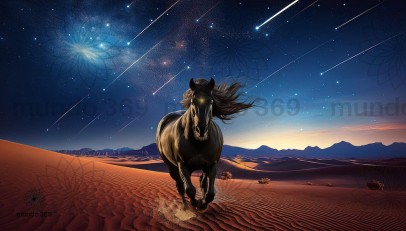 Magical Illustration Beauty Jet Black
